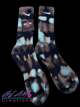 Load image into Gallery viewer, Glam (Inspired) Merch™ -Blue Reverse Tie-Dye Nike Socks
